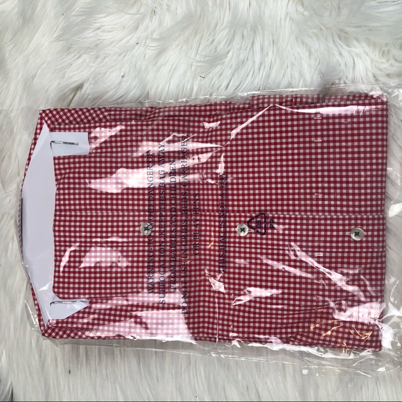 Vineyard Vines red gingham long sleeve button down - Picture 4 of 5